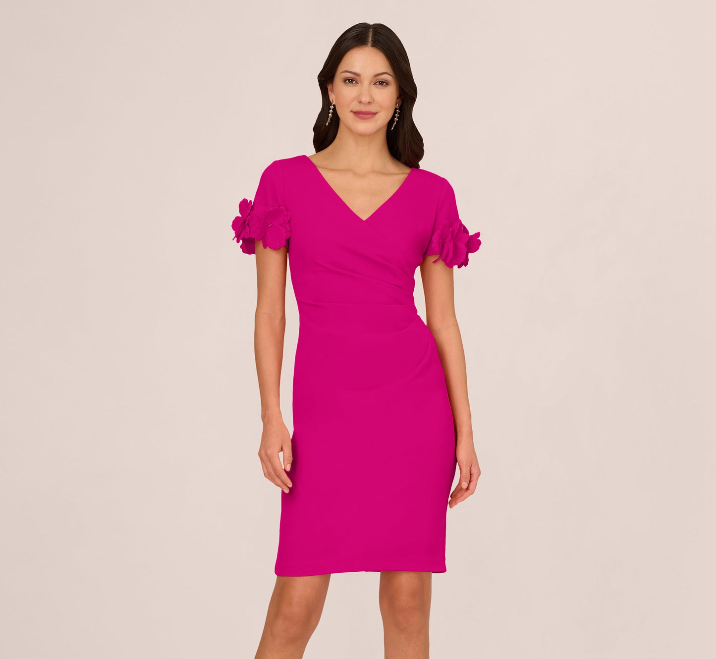 Adrianna Papell AP1D105268 Short Scuba Bodycon Cocktail Dress