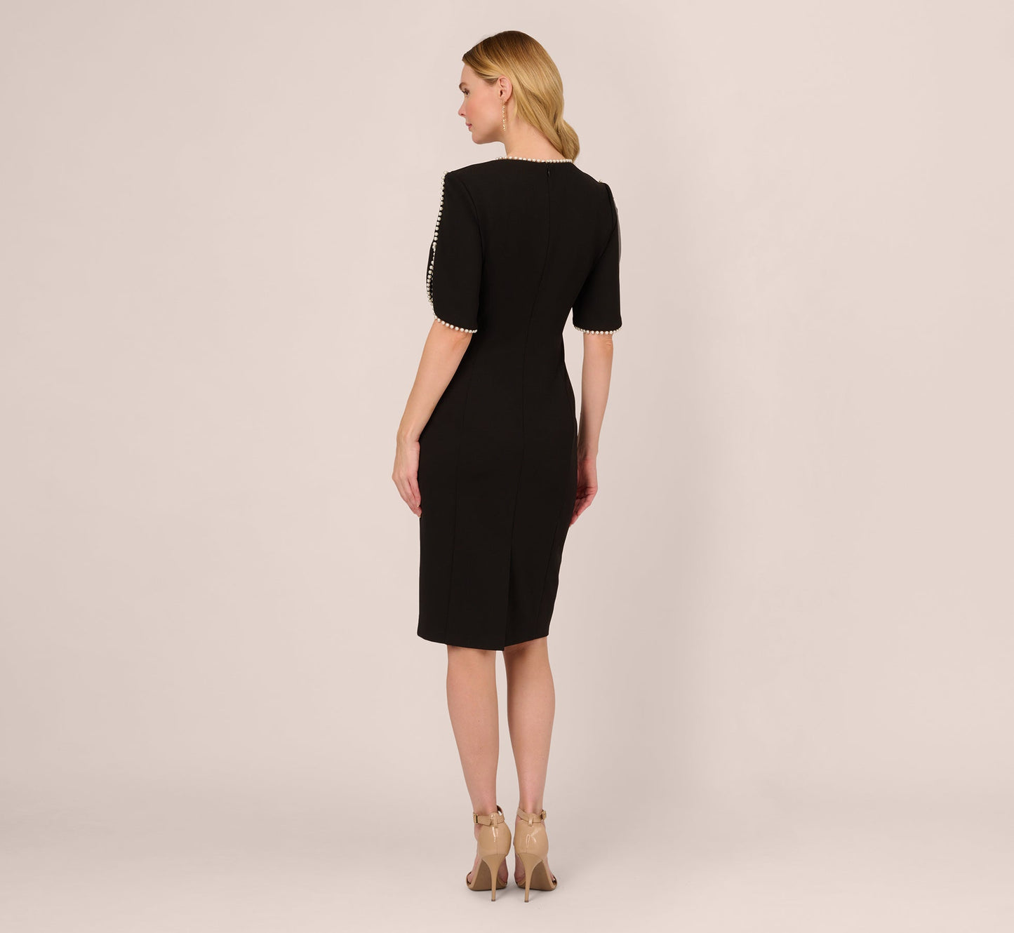 Adrianna Papell AP1D105271 Short Pearl Trim Cocktail Dress