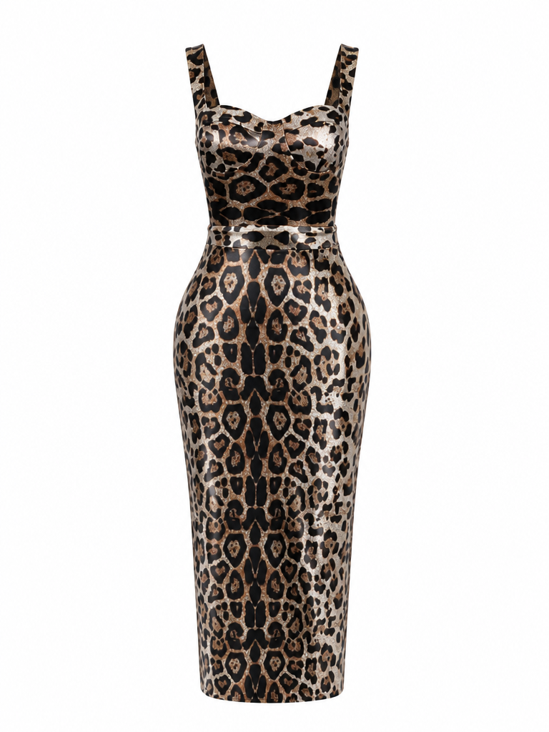 Sahara Leopard Midi Dress