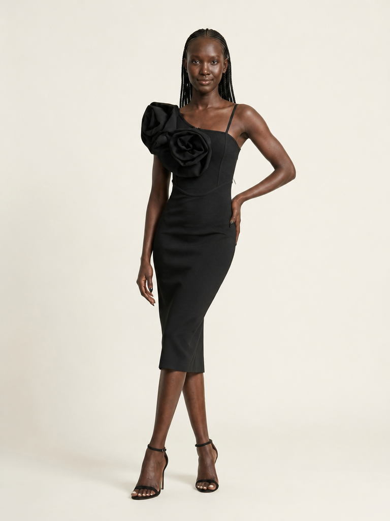 Black Orchid Midi Dress