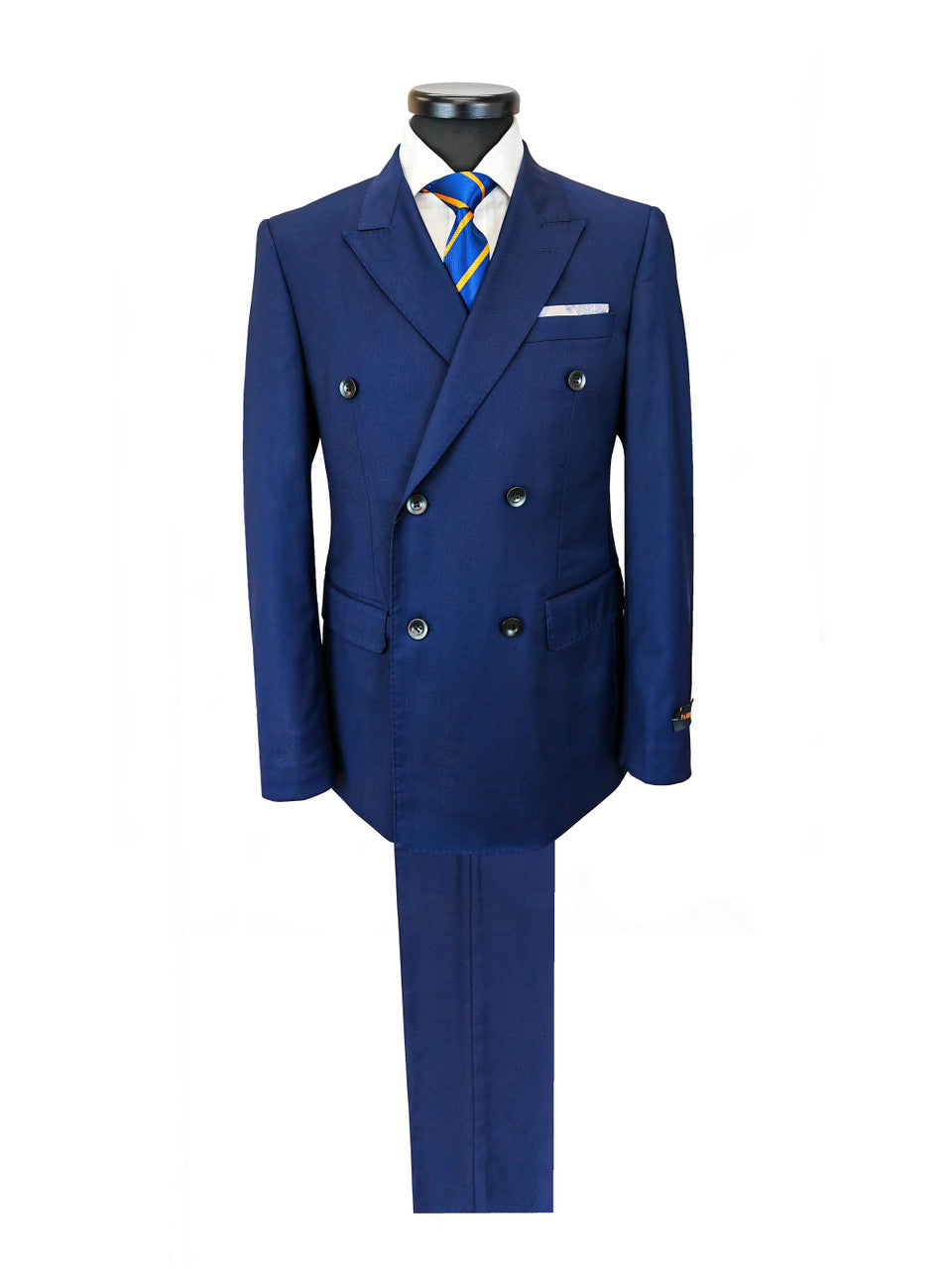 Navy Double Breasted Twill Suit