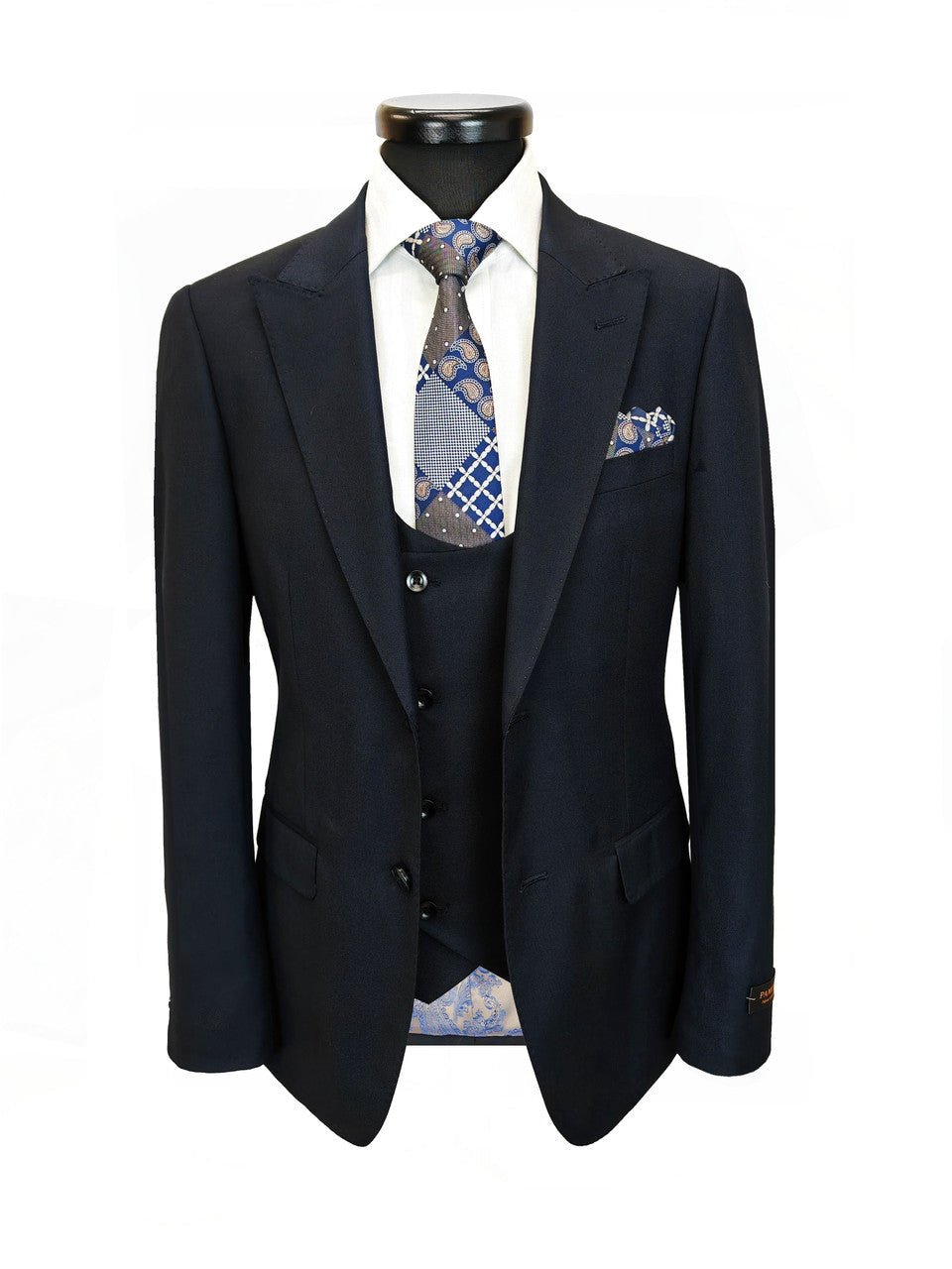 Men's 3-Piece Dark Navy Slim Fit Suit