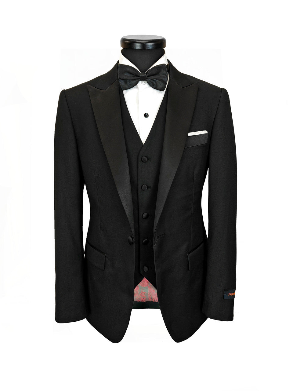 Classic Black 3-Piece Tuxedo – Satin Peak Lapel