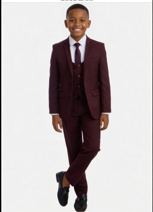 The Little Gentleman Burgundy Suit Set
