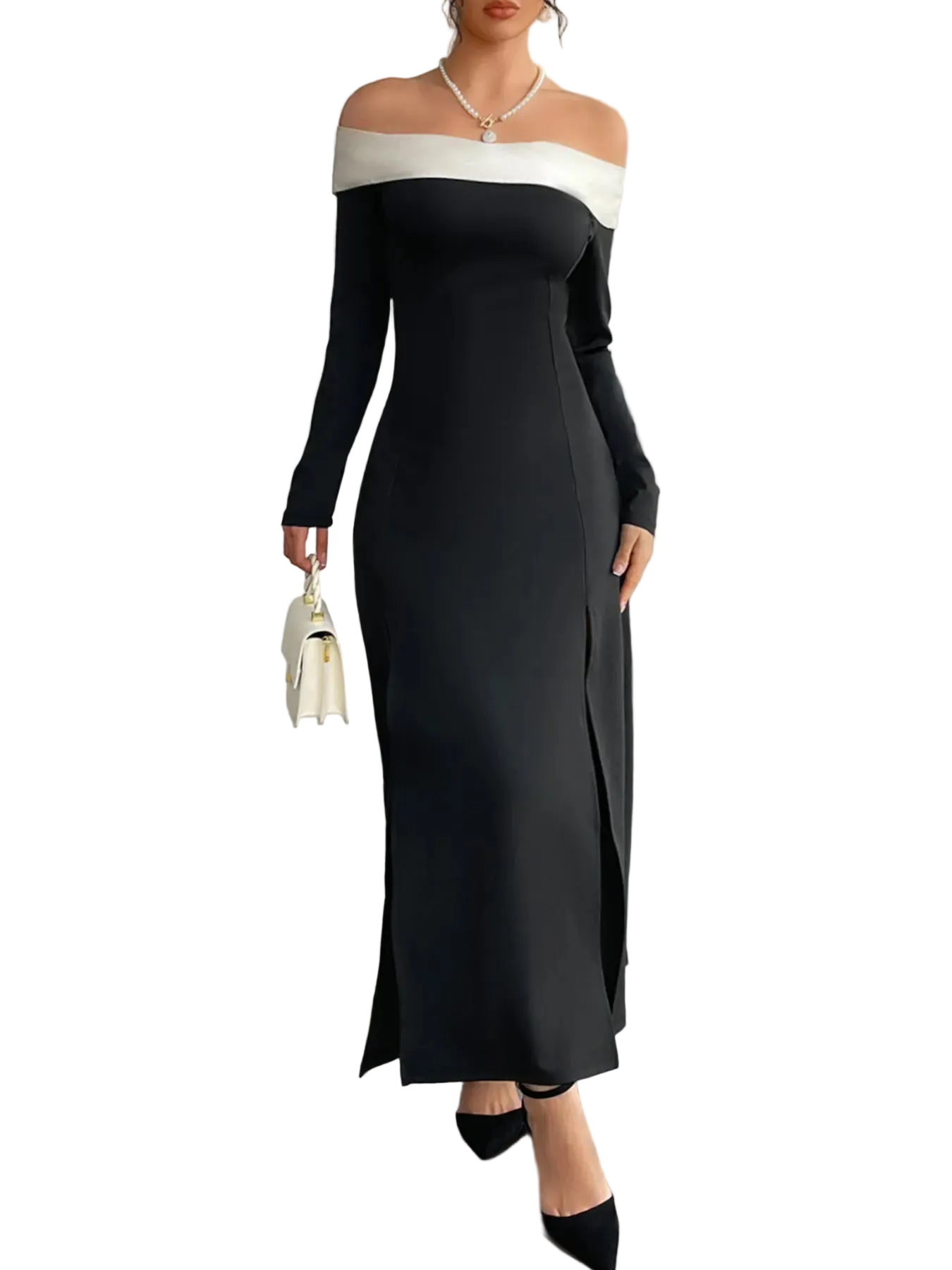 The Noir Elegance Maxi Dress