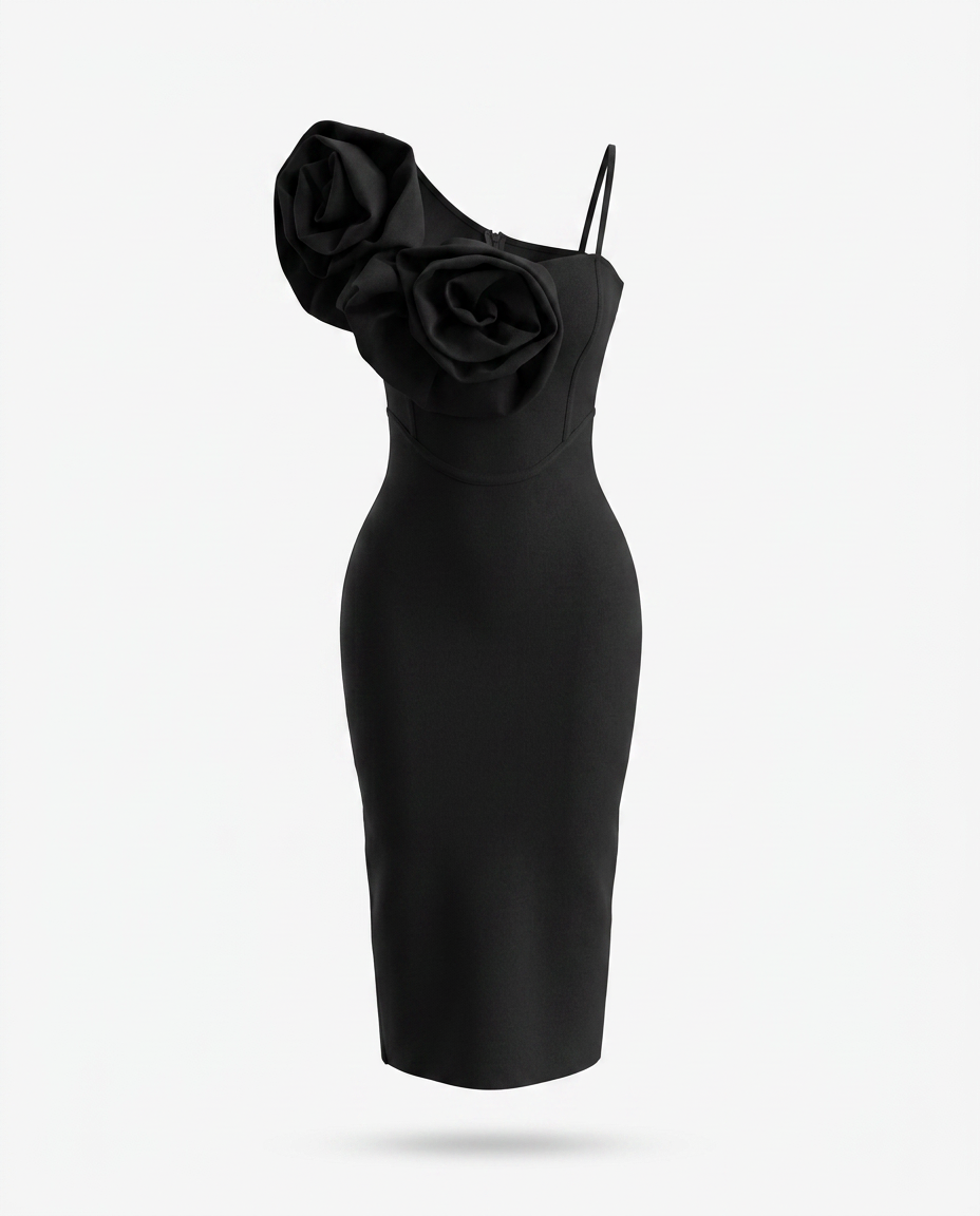 Black Orchid Midi Dress