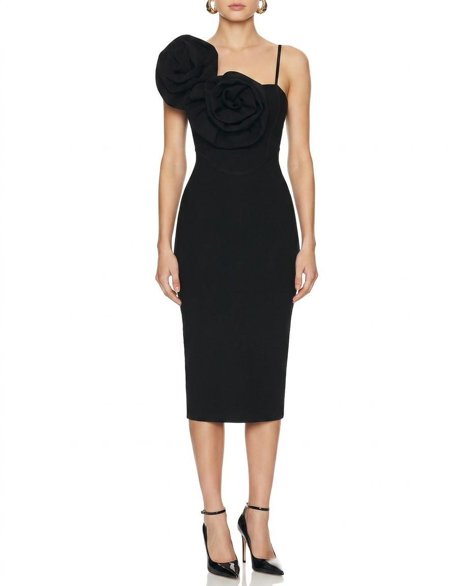 Black Orchid Midi Dress