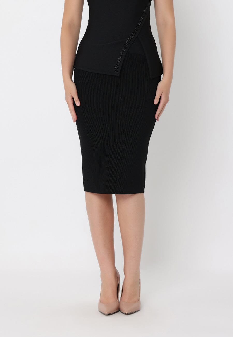 Solid Bodycon Pencil High Waist Bandage Skirt